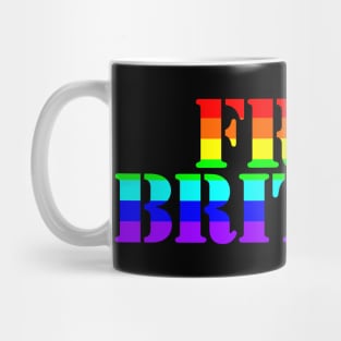 Free Britney Typography Bright Rainbow Text Mug